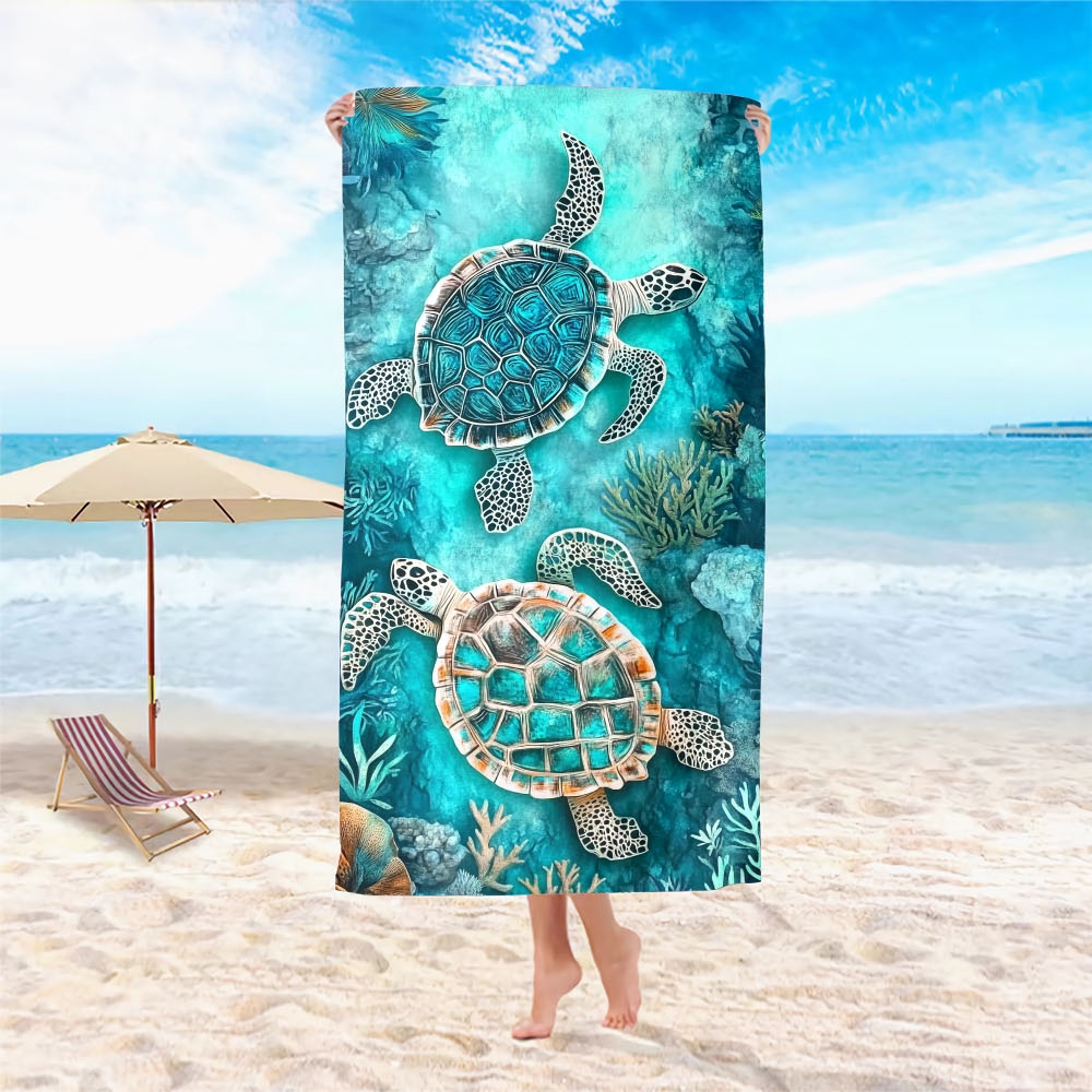 1 extra großes, schnelltrocknendes, sandfreies, leichtes Mikrofaser-Strandtuch | Polyester, modernes Design, 240 g/m², ideal für Reisen, Outdoor-Aktivitäten und Schwimmen_voghion.com