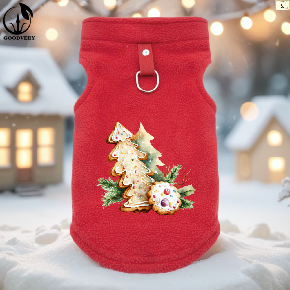 GOODVERYChristmas Theme Print Winter Soft Fleece Pet Clothes Cat Clothing Coat Costumes Jacket For SmallCats Vest Cute Pet Print Warm_voghion.com