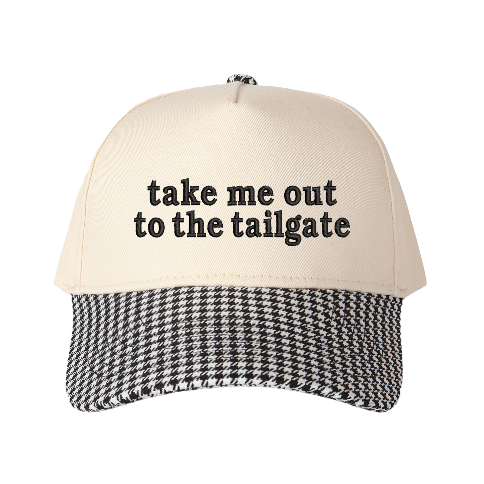 Take Me Out To The Tailgate Embroidered Trucker Hat product details