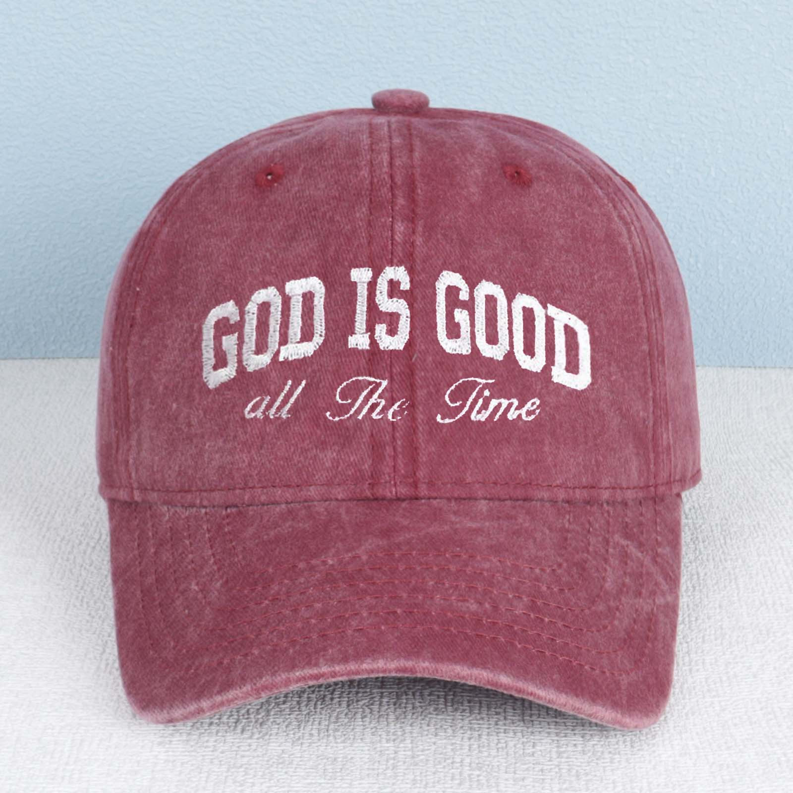 God Is Good All The Time Embroidered Trucker Hat product details