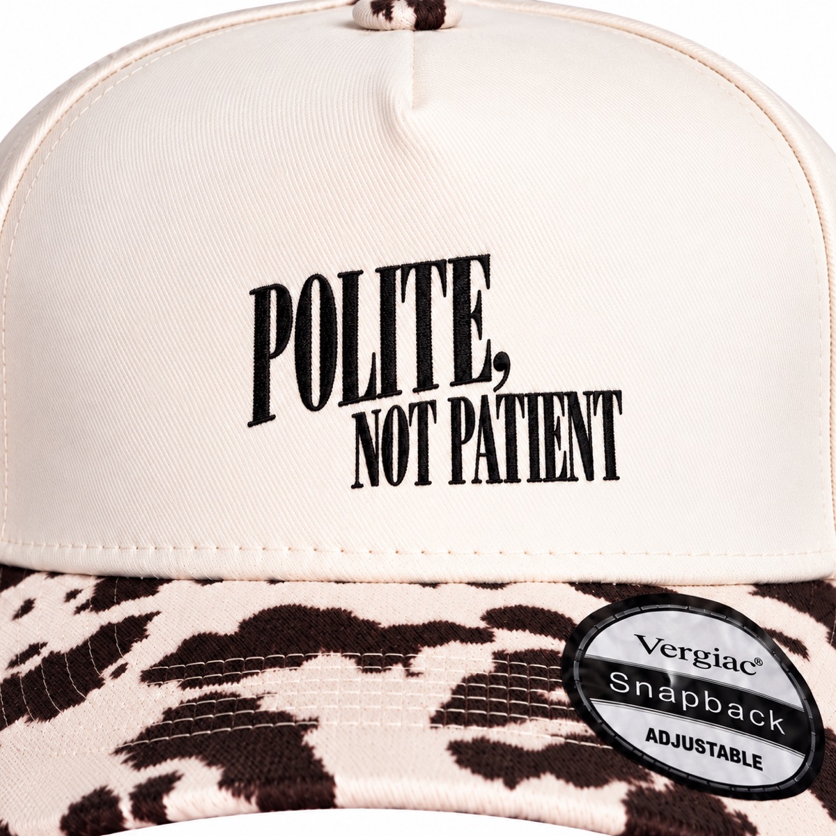 Polite, Not Patient 5-Panel Trucker Hat product details