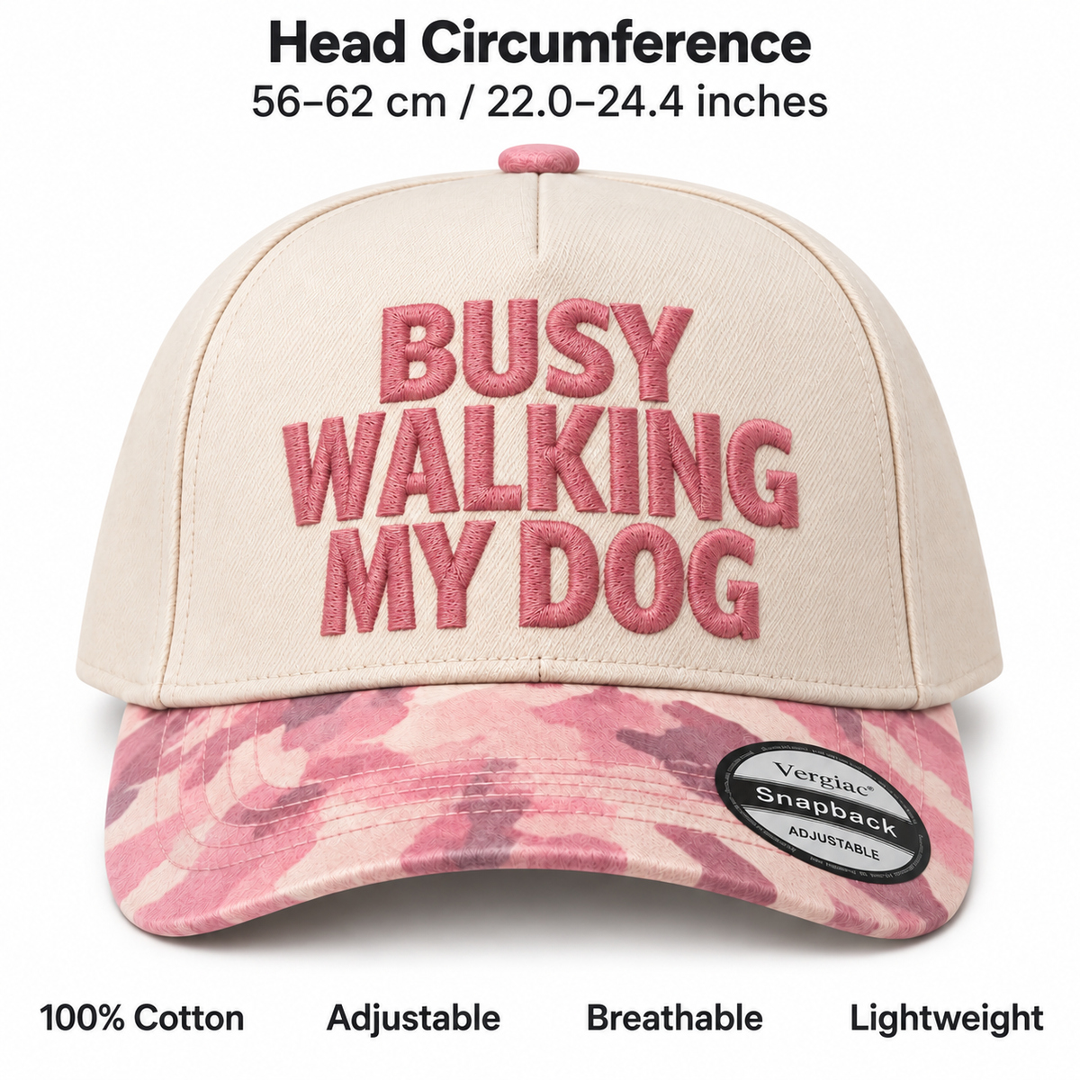 Busy Walking My Dog Pet-themed 5-Panel Trucker Hat product details