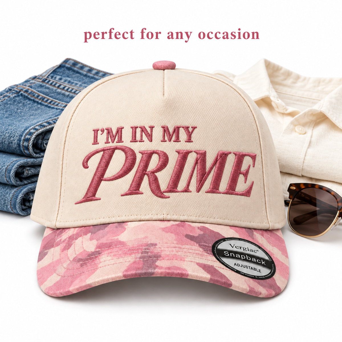 Im In My Prime Vintage 5-Panel Trucker Hat product details