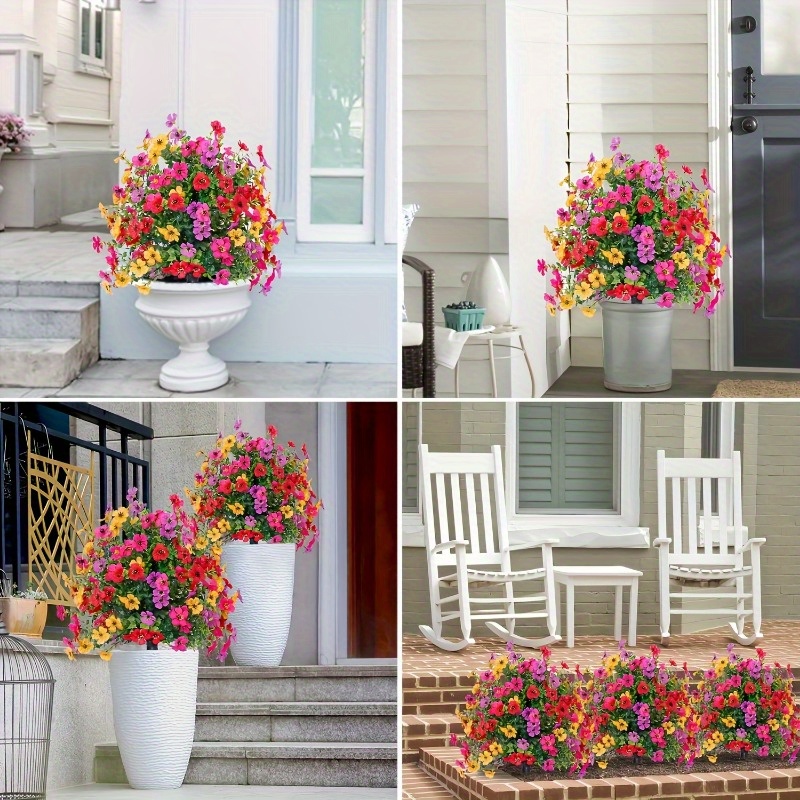 Artificial Violet Flowers with Ground Spike Fake Plants Garden