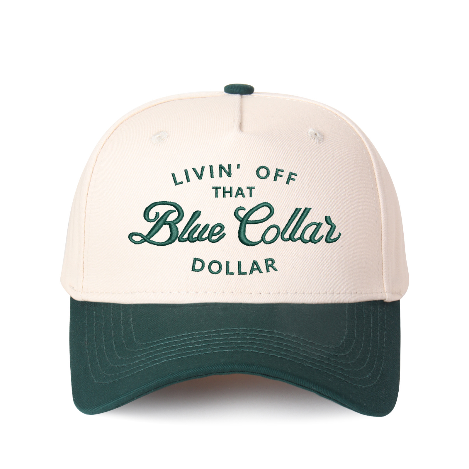 Livin' Off That Blue Collar Dollar Embroidered Trucker Hat product details