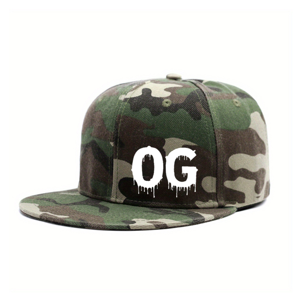 Vintage Og Dripping Print Flat Brim Snapback Hat product details