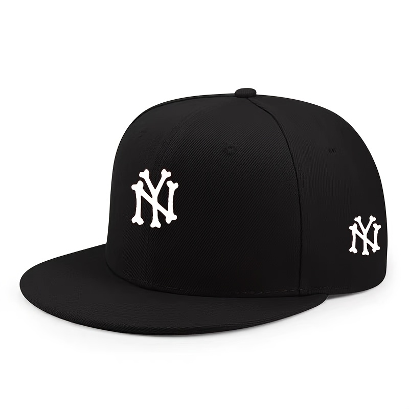 NY Letter Print Flat-Brim Cap product details