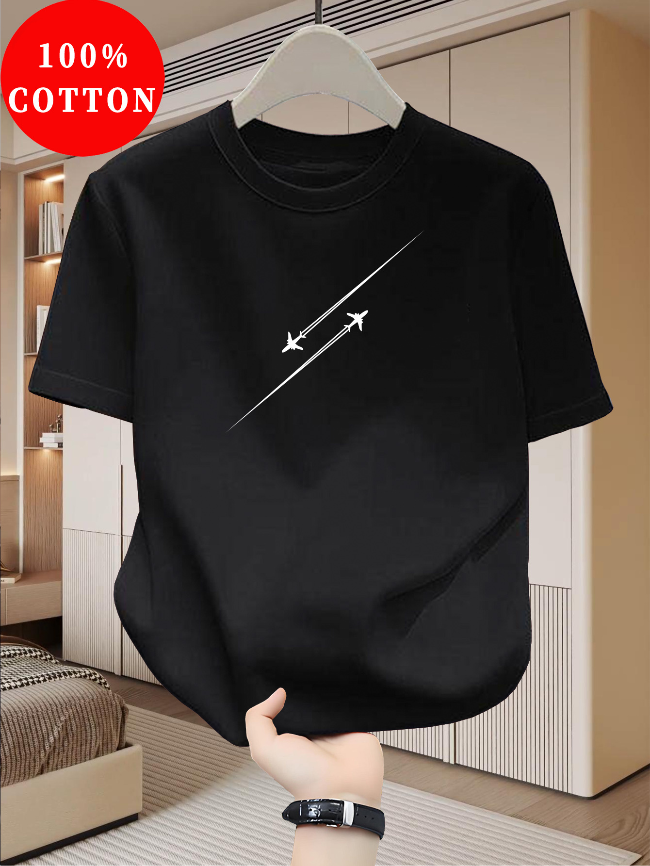 Summer Men's Big Size Pure Cotton T-Shirt Casual Comfortable Loose Fit TeeHerren 100% T-Shirt_voghion.com