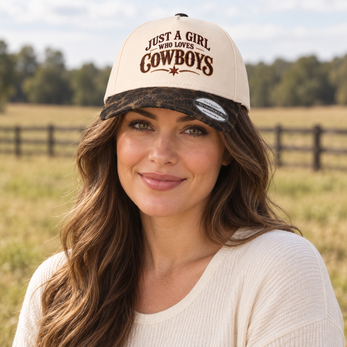 Just A Girl Who Loves Cowboys Western 5-Panel Trucker Hat product details