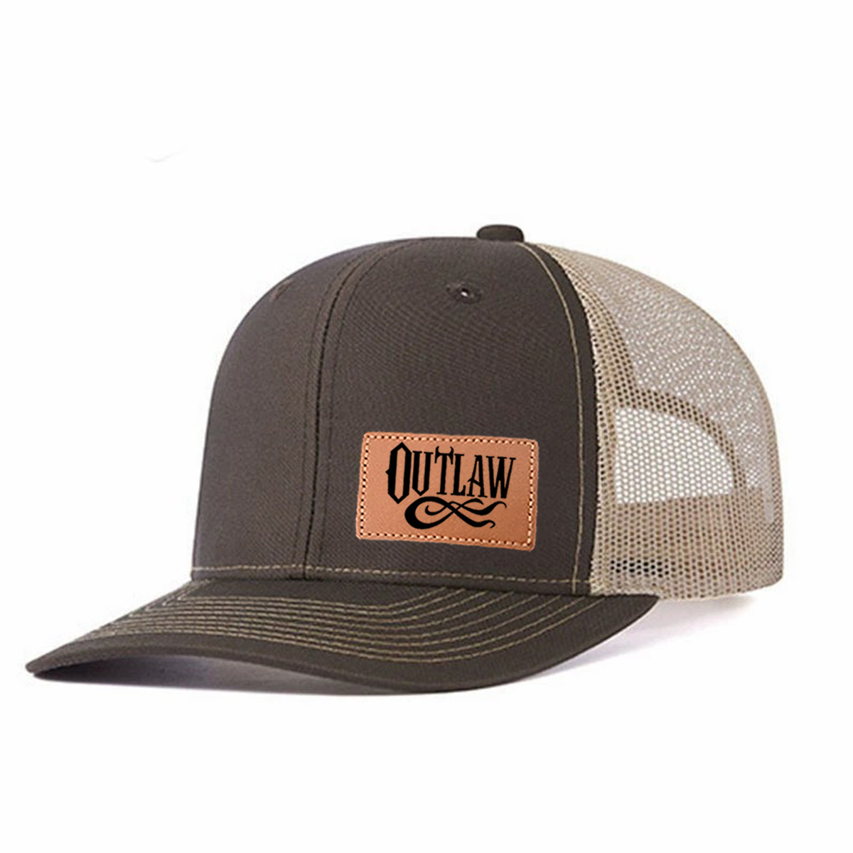 Outlaw Leather Patch Trucker Hat product details