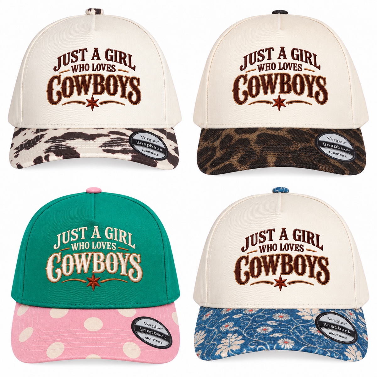 Just A Girl Who Loves Cowboys Western 5-Panel Trucker Hat product details