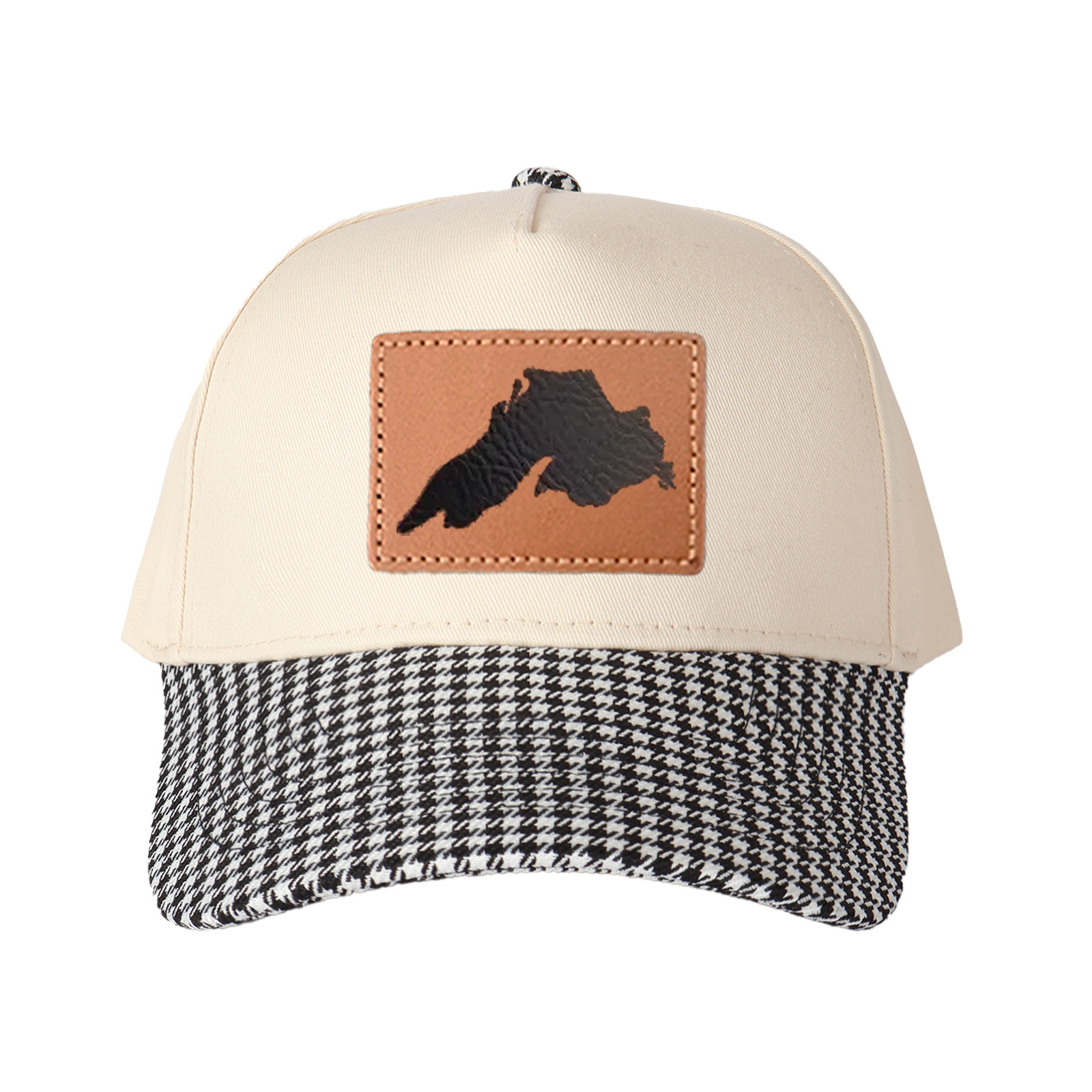 Upper Peninsula Of Michigan Leather Patch Trucker Hat product details