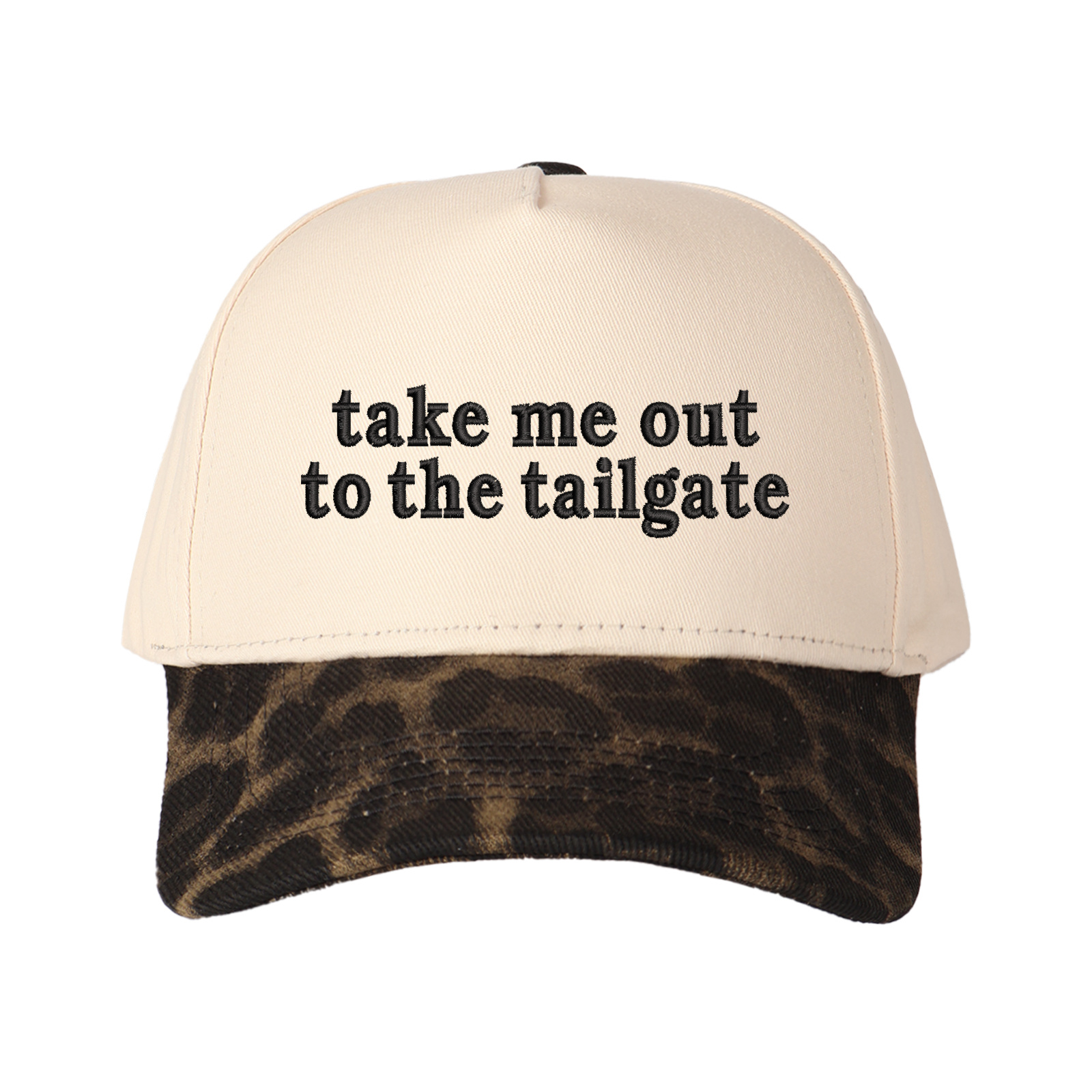 Take Me Out To The Tailgate Embroidered Trucker Hat product details
