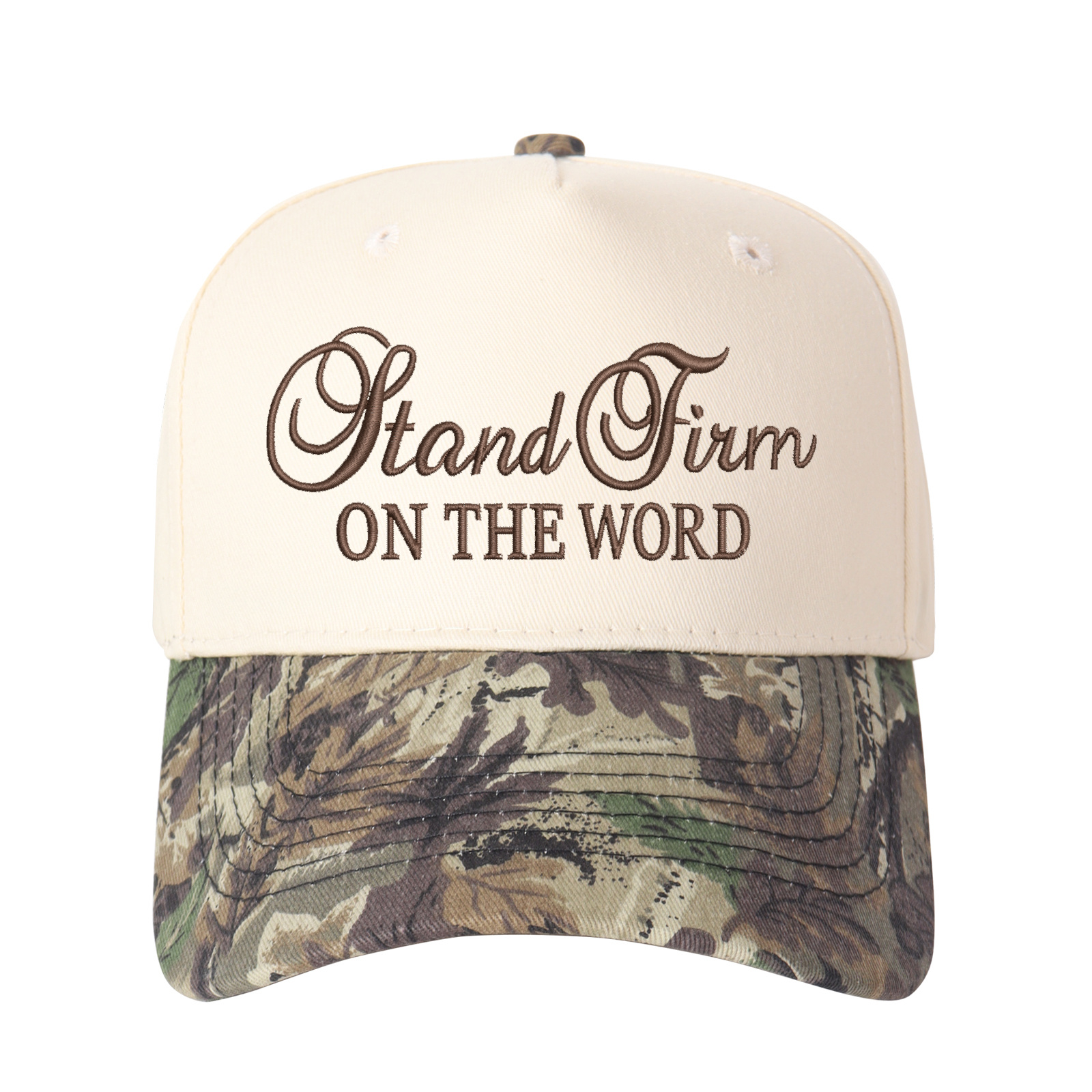 Stand Firm On The Word Embroidered Trucker Hat product details