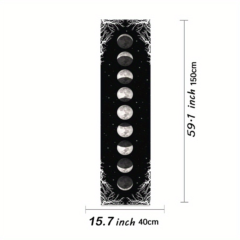 1pc Moon Phase Tapestry Black And White Starry Sky Wall Hanging Moon Throw Blanket Home Decor Wall Hanging Bohemian Wall Cloth Mural_voghion.com