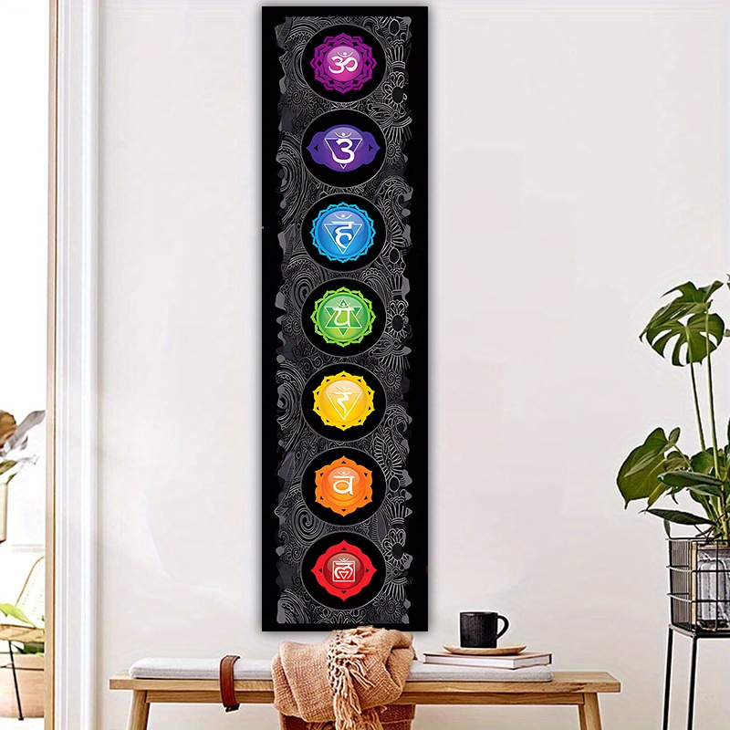 1pc Chakra Meditation Yoga Mandala Tapestry Wall Hanging Number 3 Design Bohemian Home Decor Vertical Polyester Art Tapestry For Living Room Bedroom_voghion.com