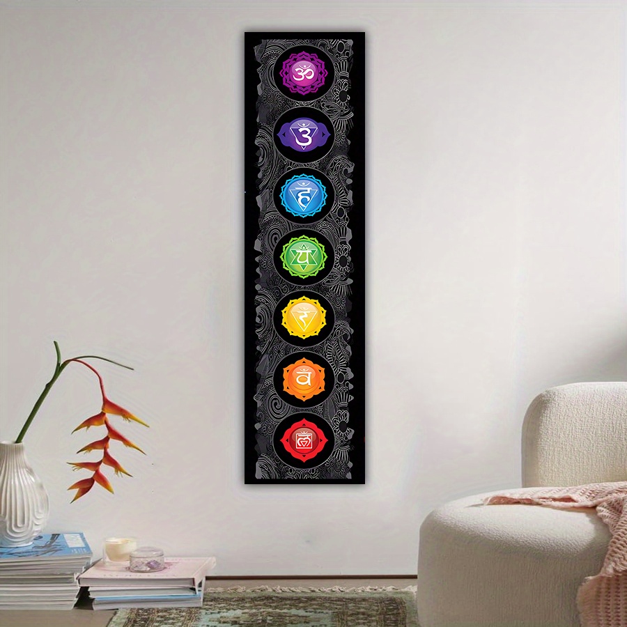 1pc Chakra Meditation Yoga Mandala Tapestry Wall Hanging Number 3 Design Bohemian Home Decor Vertical Polyester Art Tapestry For Living Room Bedroom_voghion.com