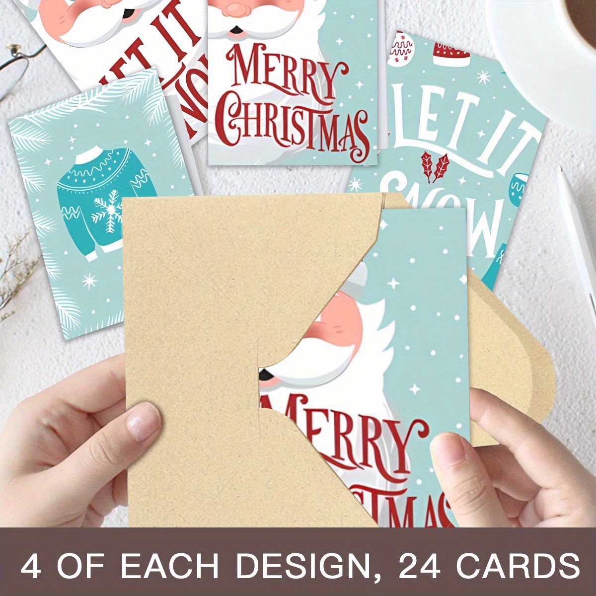 Cartes de vœux de noël avec enveloppes pour fêtes de fin année_voghion.com