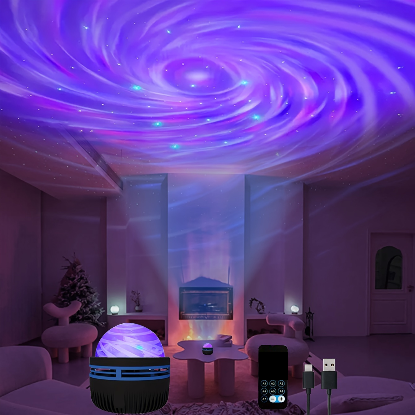 Bezaubernde Sternenhimmellampe – Elegantes Plug-In-Nachtlicht für romantische Schlafzimmer, Urlaub, Campingabenteuer und Partys_voghion.com