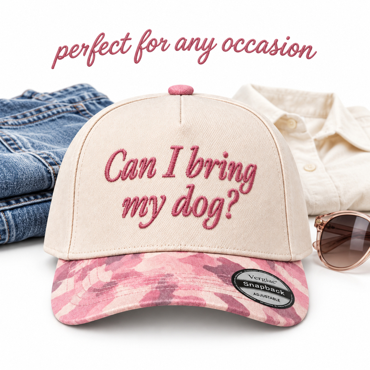 Can I Bring My Dog Pet-themed 5-Panel Trucker Hat product details