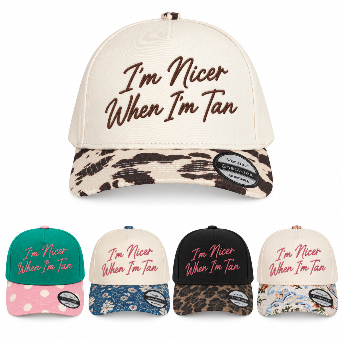 I'm Nicer When I'm Tan 5-Panel Trucker Hat product details