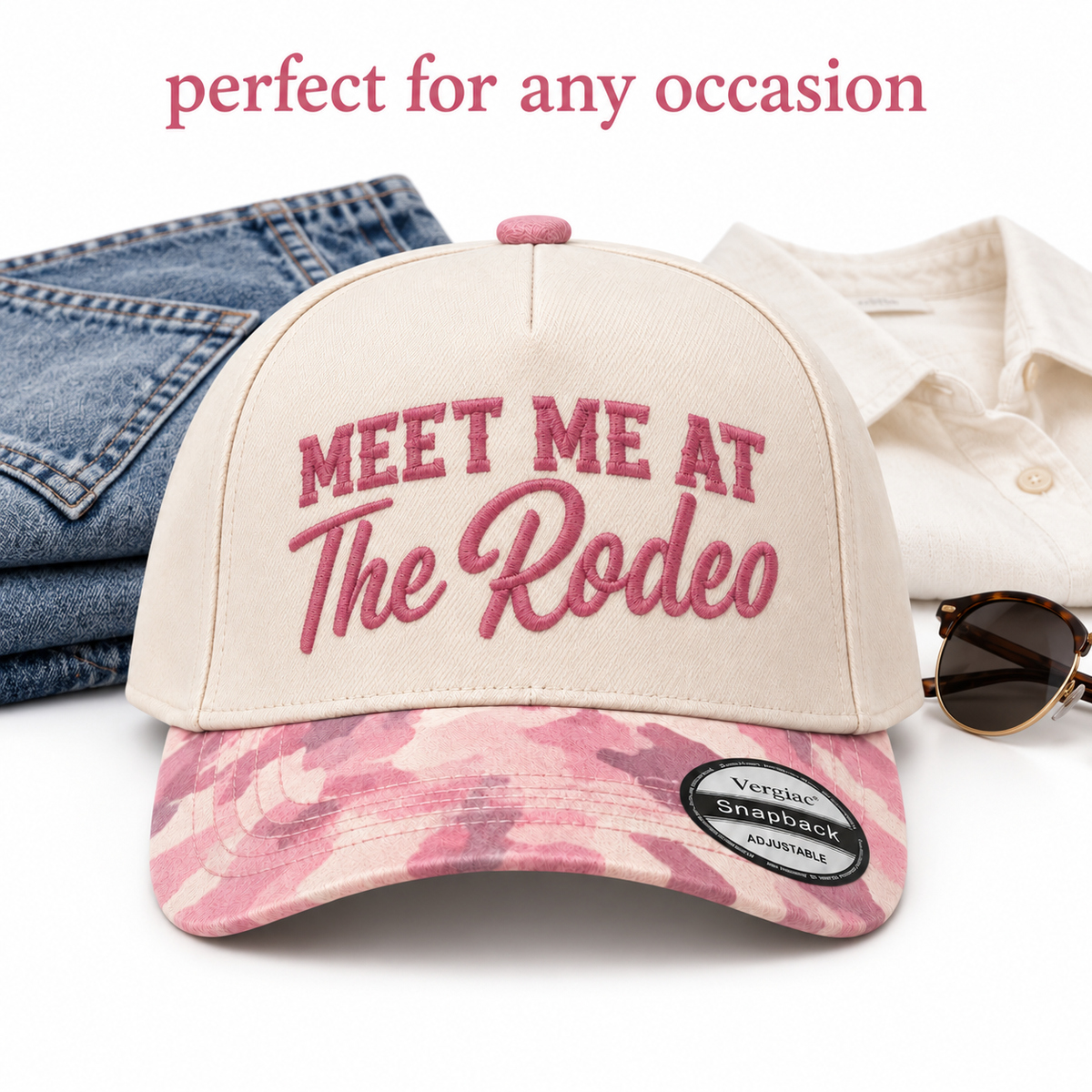 Meet Me At The Rodeo 5-Panel Trucker Hat product details