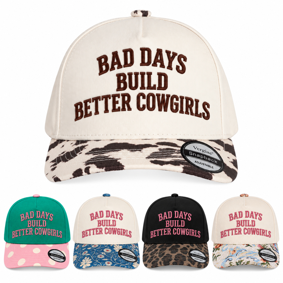 Bad Days Build Better Cowgirls Western Cowboy 5-Panel Trucker Hat product details