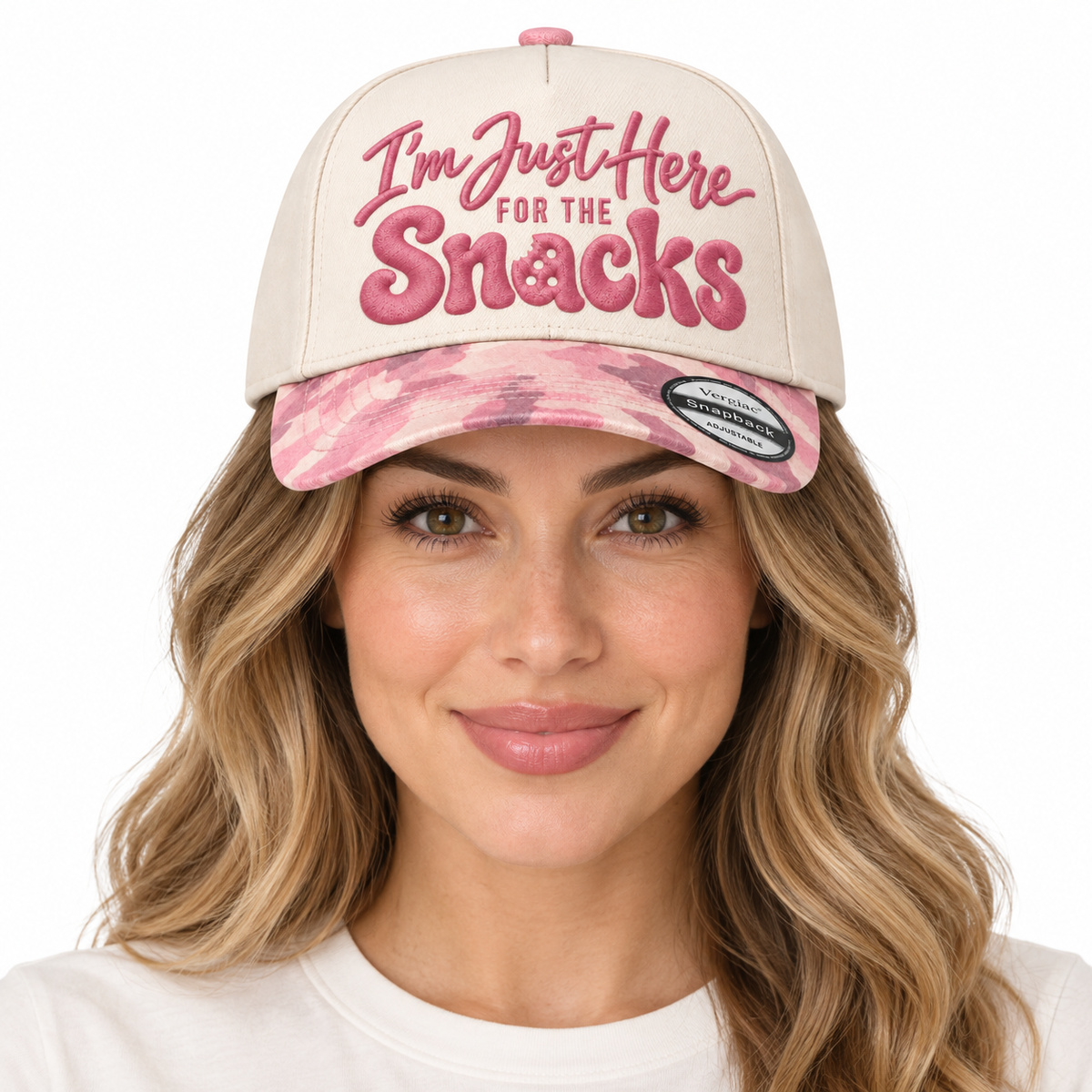 Im Just Here For The Snacks 5-Panel Trucker Hat product details
