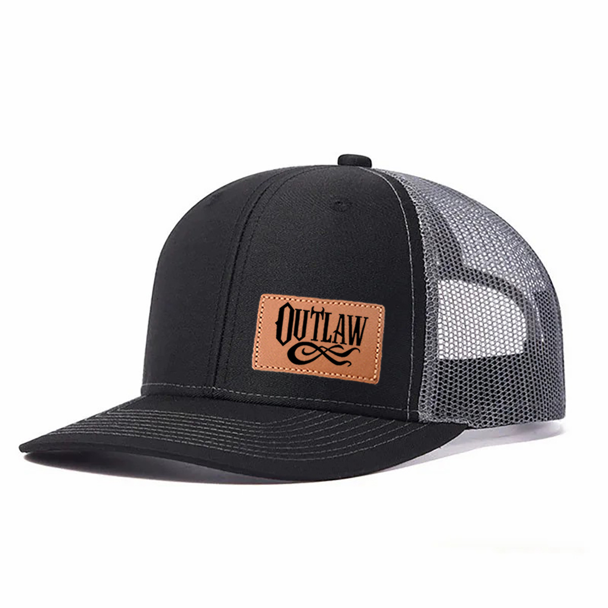 Outlaw Leather Patch Trucker Hat product details