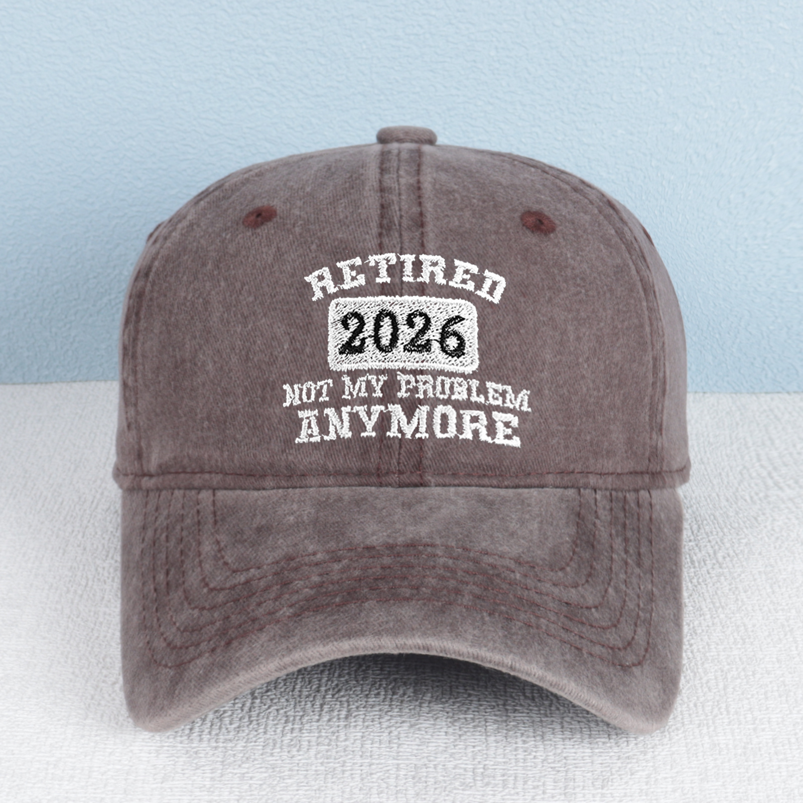 Retired 2026 Not My Problem Anymore Embroidered Trucker Hat product details