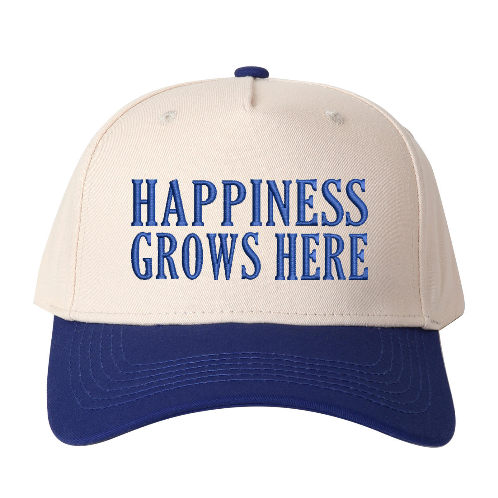 Happiness Grows Here Embroidered Trucker Hat product details
