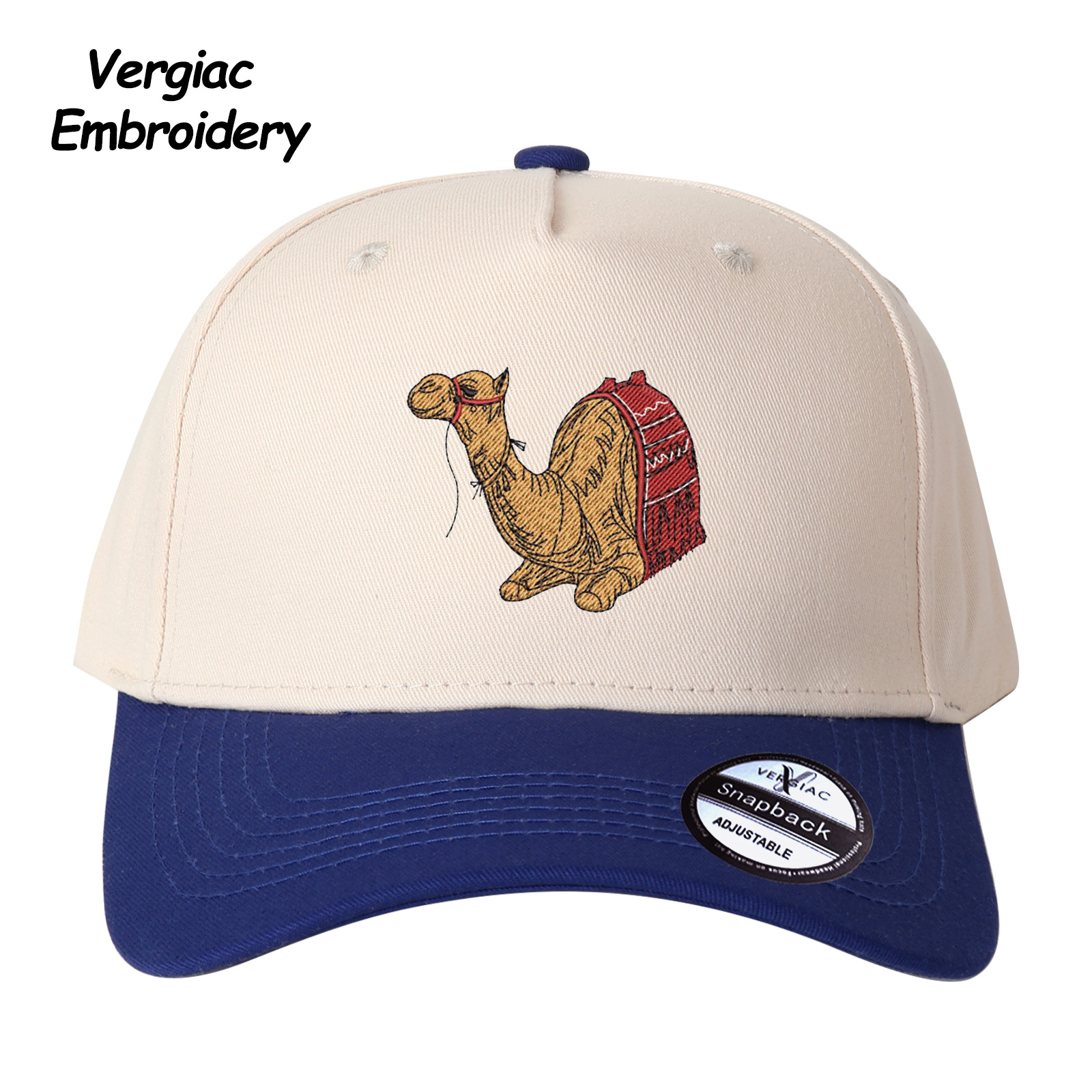 Camel Embroidered Trucker Hat product details