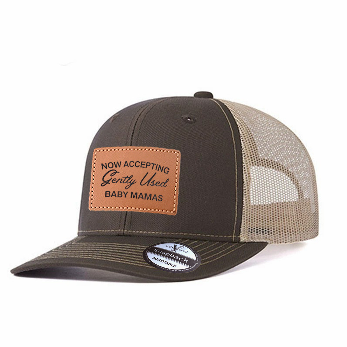 Men Good Vibes Only Always Leather Patch Trucker Hat product details