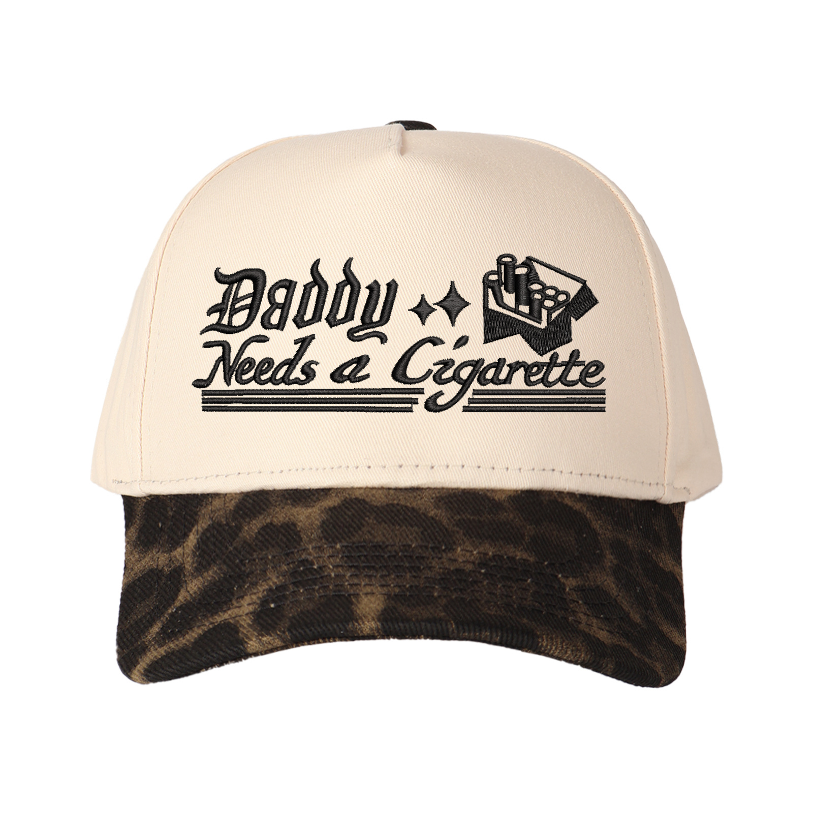 Daddy Needs A Cigarette Embroidered Trucker Hat product details