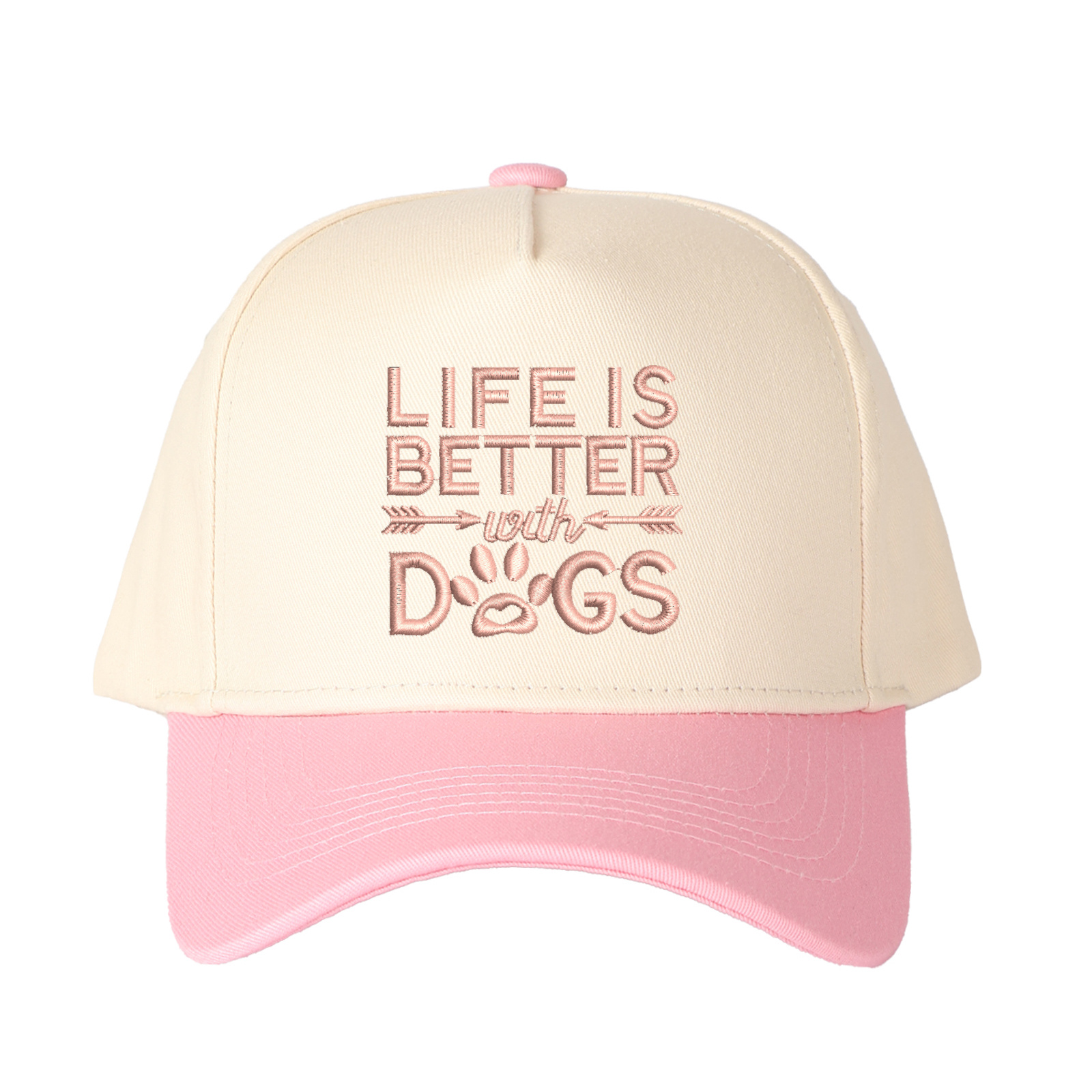 Life Is Better With Dogs Embroidered Trucker Hat product details