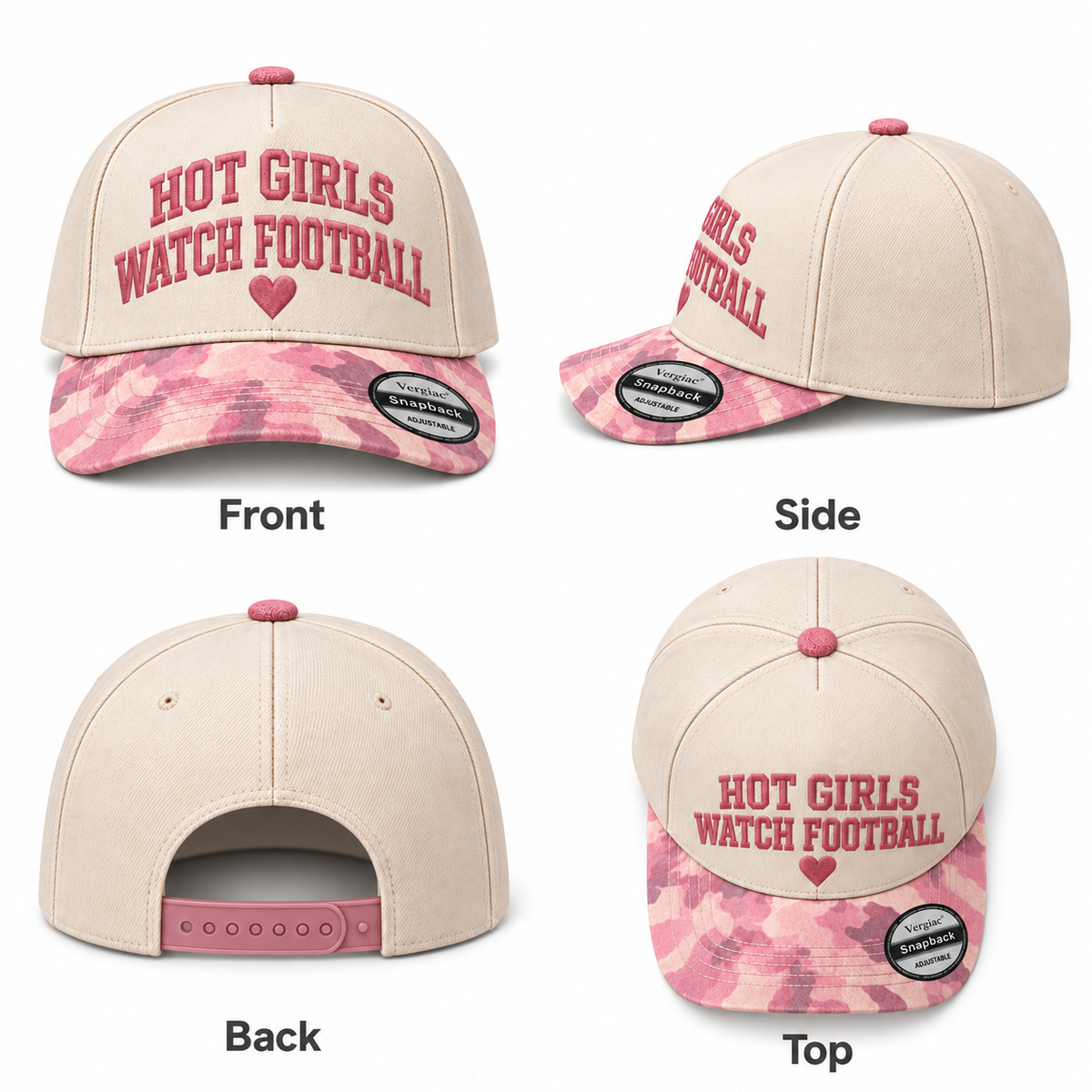 Hot Girls Watch Football 5-Panel Trucker Hat product details