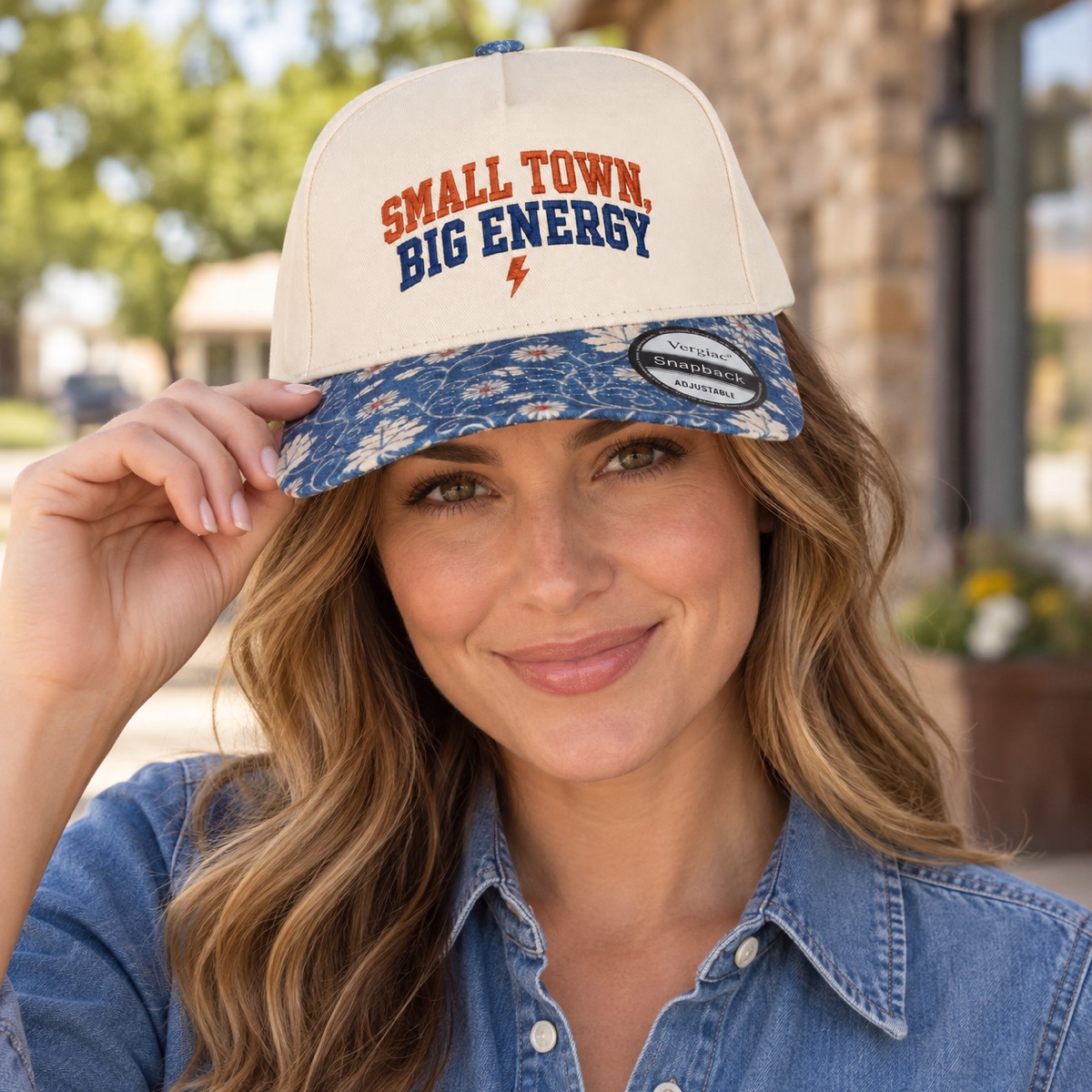 Small Town, Big Energy 5-Panel Trucker Hat product details