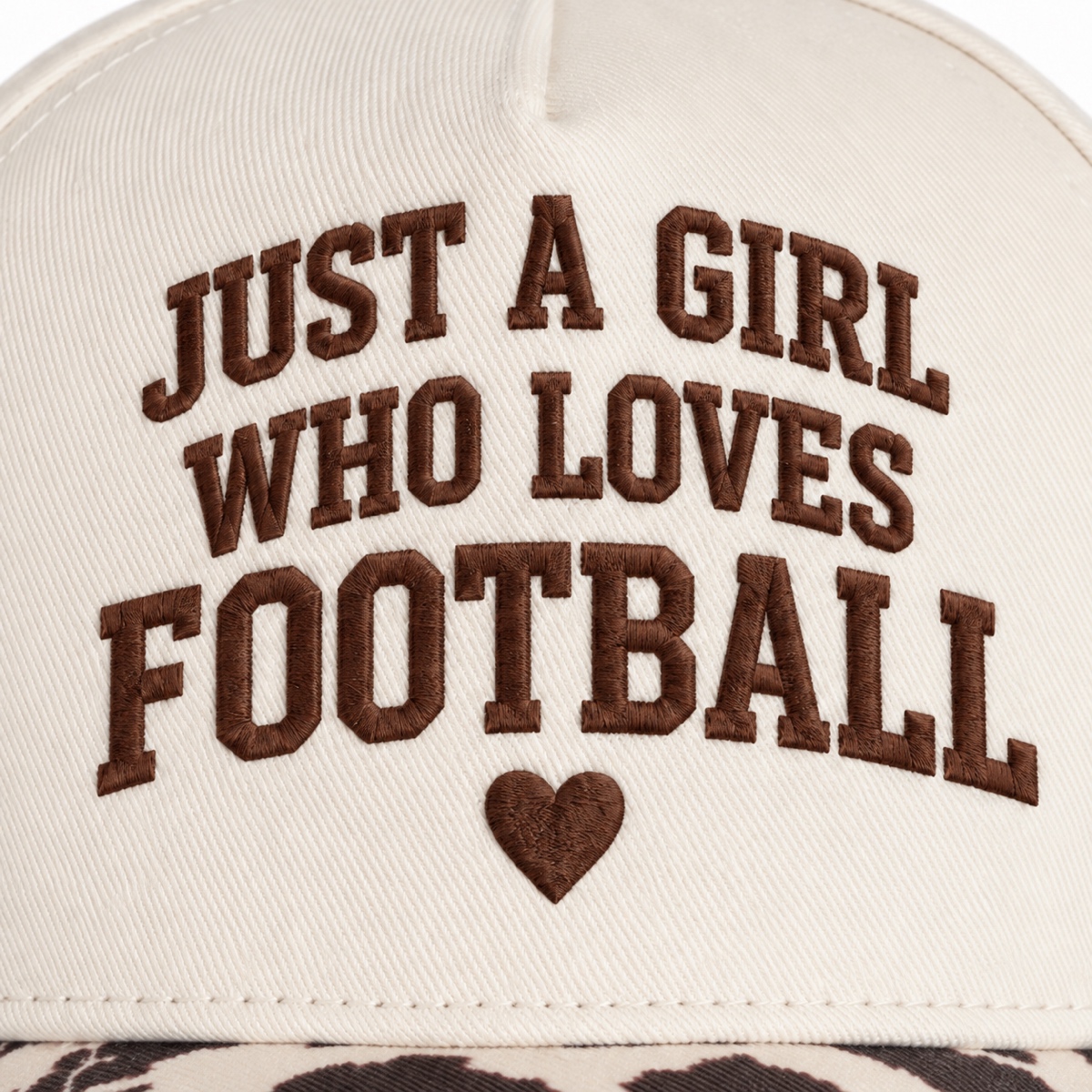 Just A Girl Who Loves Football 5-Panel Trucker Hat product details