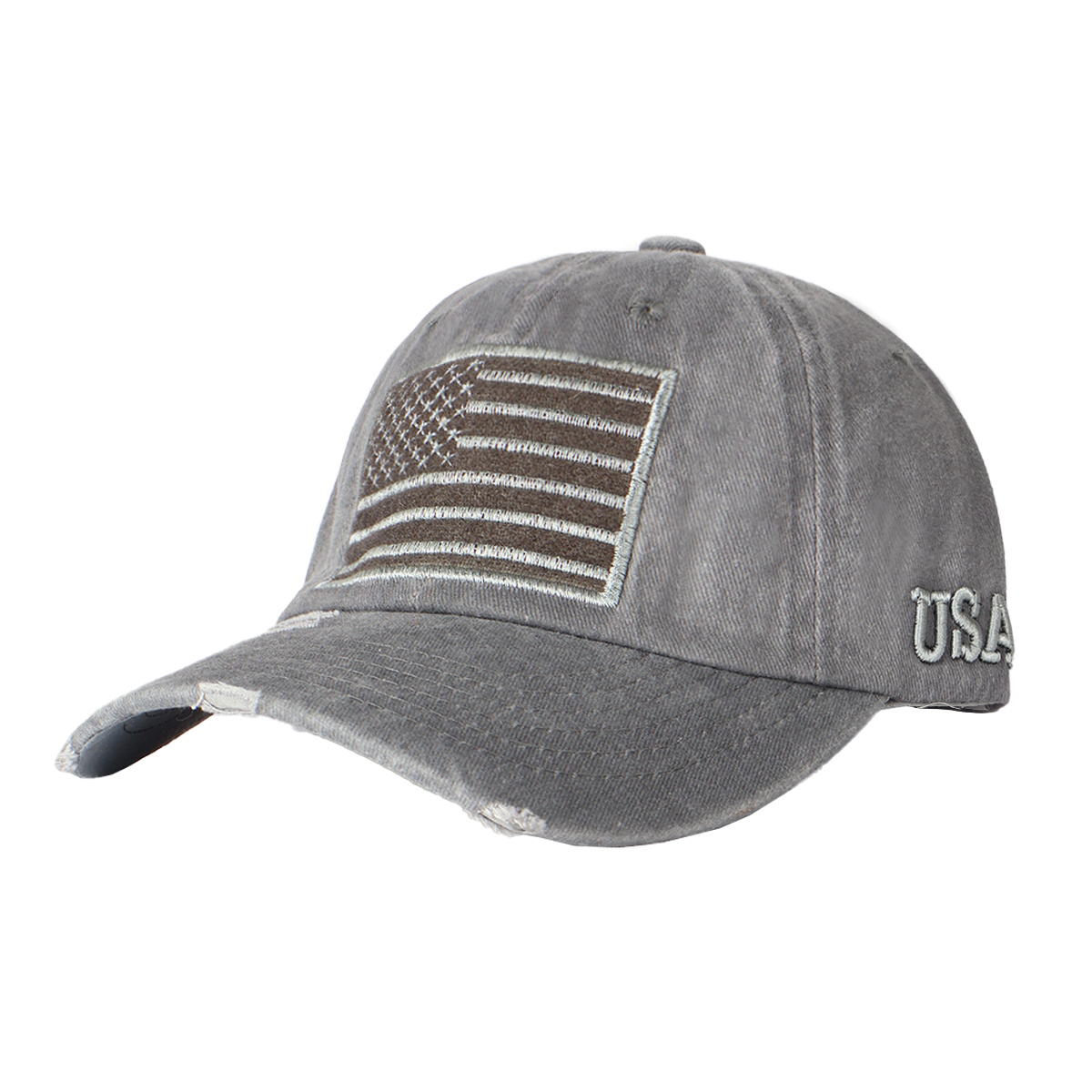 American Flag Embroidered Vintage Washed Baseball Cap product details