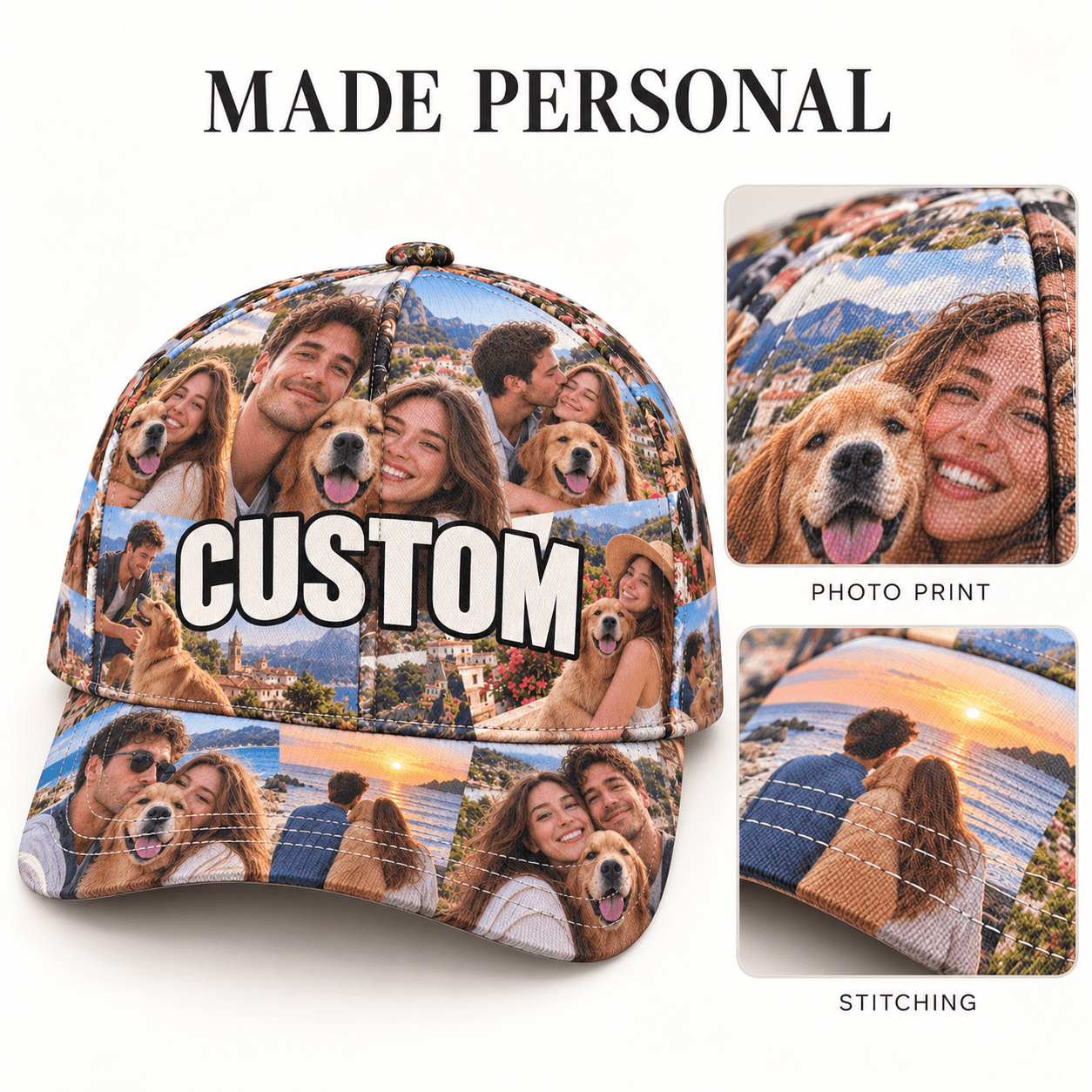 Custom All-over Print Baseball Cap With Structured Front product details