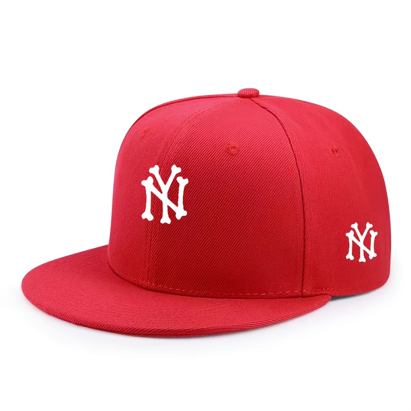 NY Letter Print Flat-Brim Cap product details