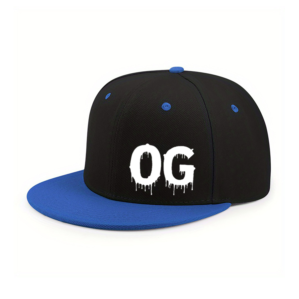 Vintage Og Dripping Print Flat Brim Snapback Hat product details