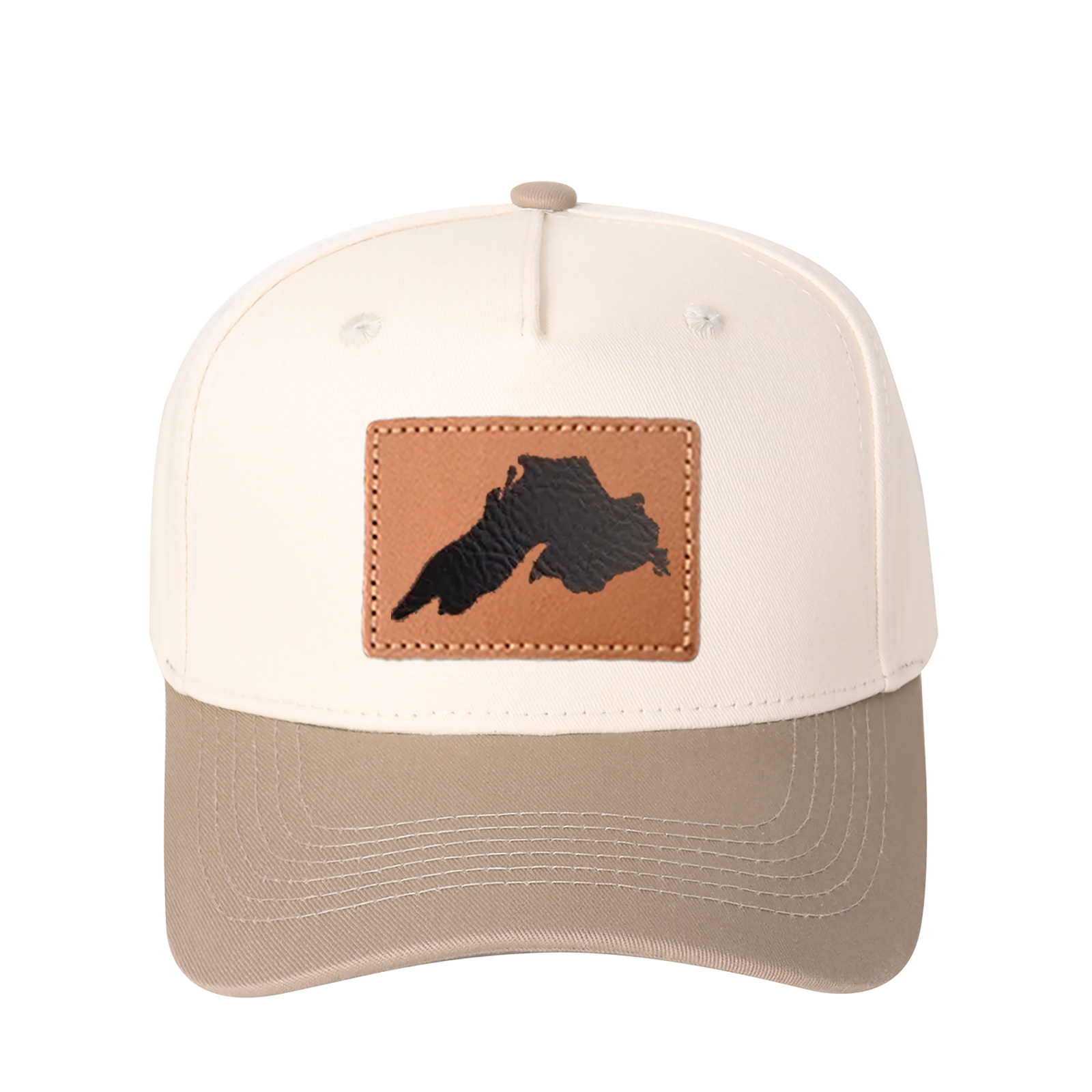 Upper Peninsula Of Michigan Leather Patch Trucker Hat product details