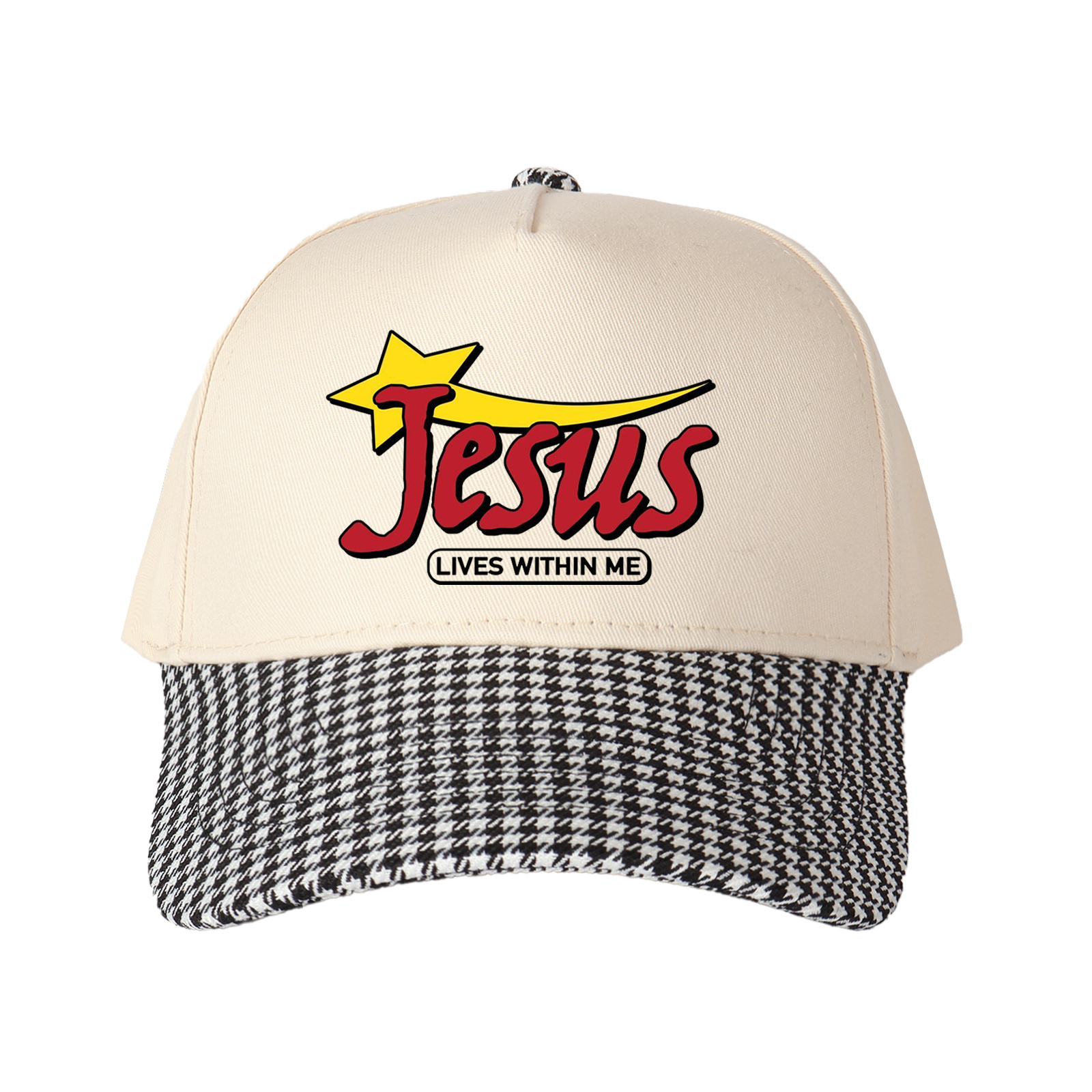Jesus Lives Within Me Embroidered Trucker Hat product details