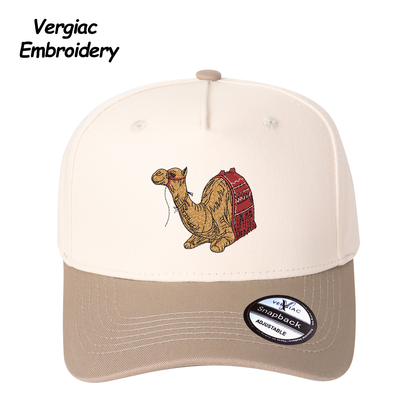 Camel Embroidered Trucker Hat product details