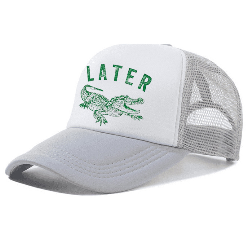 Later Alligator Embroidered Trucker Hat product details