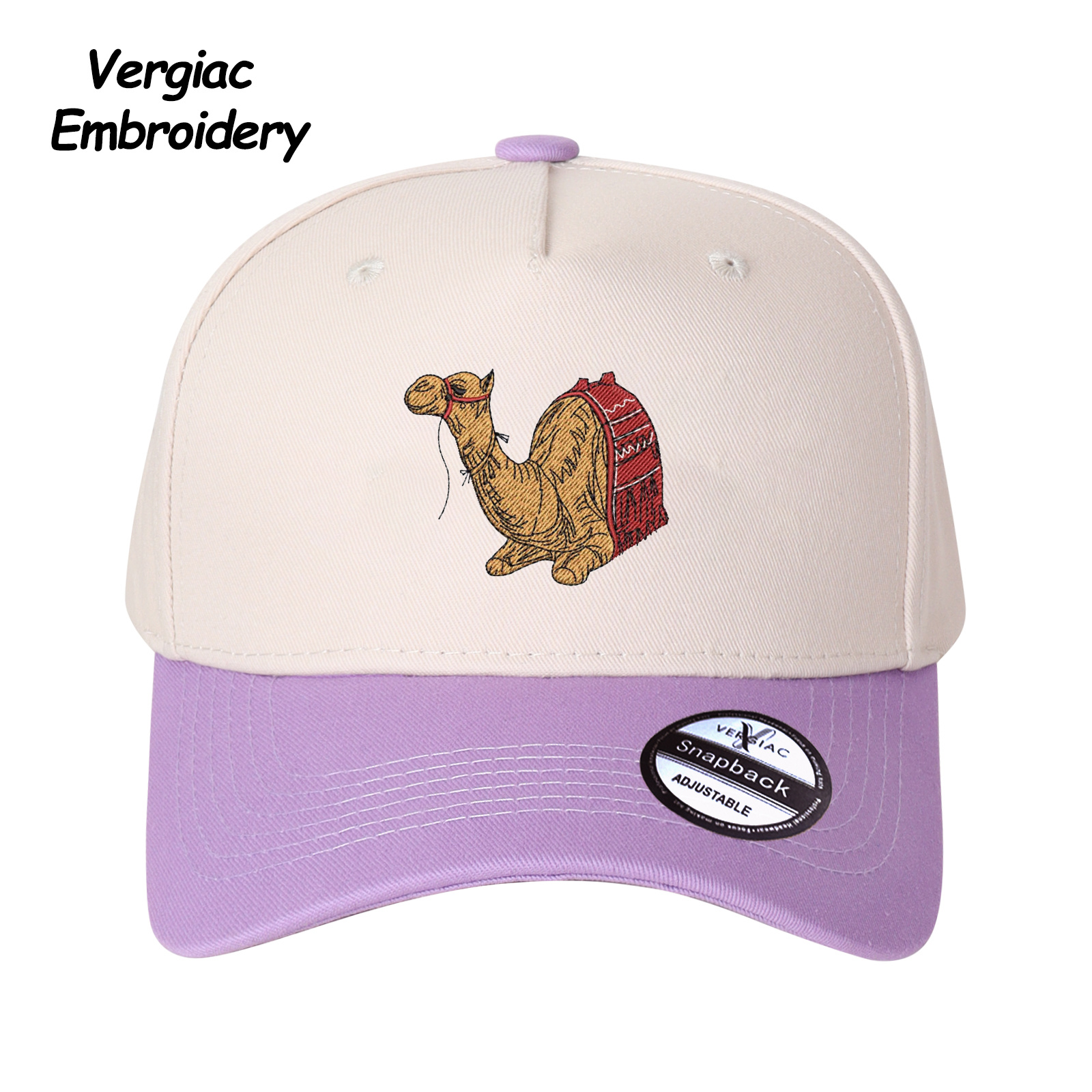 Camel Embroidered Trucker Hat product details