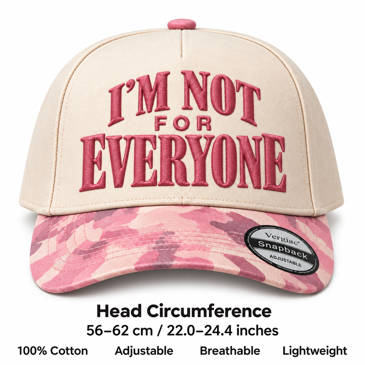 Im Not For Everyone Vintage 5-Panel Trucker Hat product details