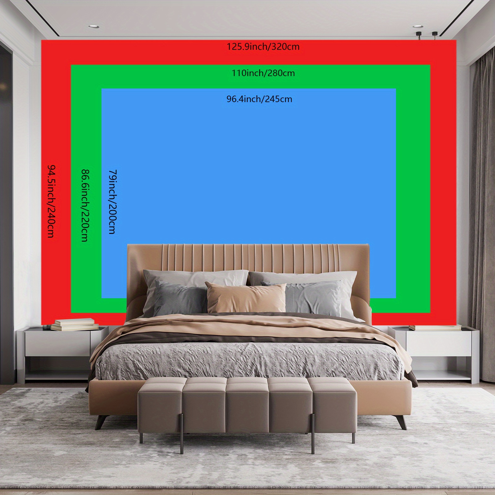Arazzo da parete ultra grande con stampa di paesaggio tranquillo di grotta, foresta e lago, in poliestere HD, ideale per camera da letto e soggiorno, con clip per appenderlo incluse._voghion.com