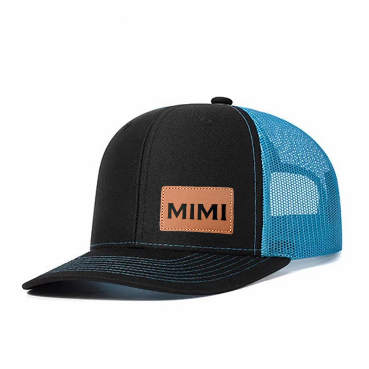 Mimi Leather Patch Trucker Hat product details